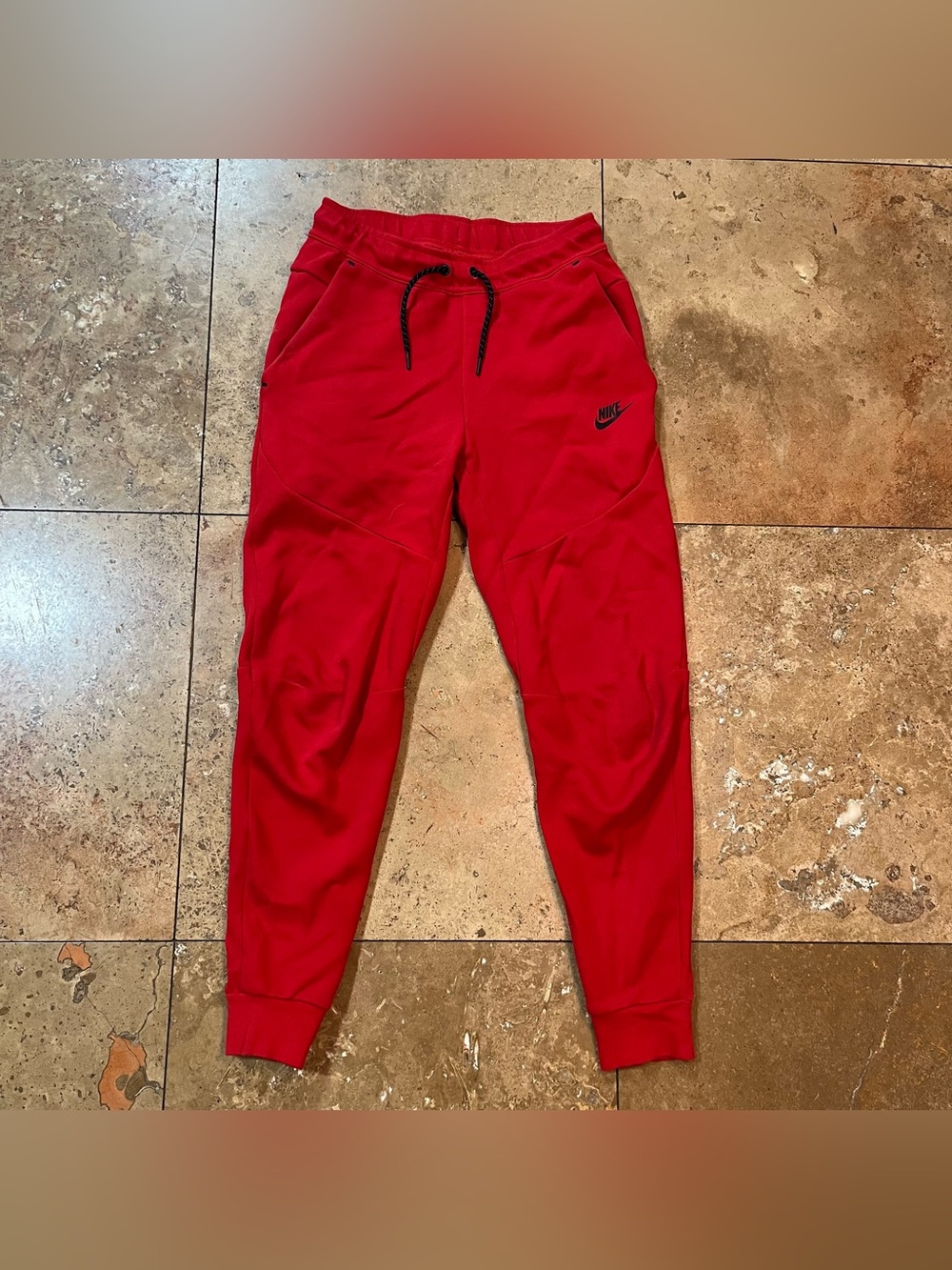 Nike Tech Fleece Men’s Jogger Sweatpants Drawstring Basketball Red Size XS